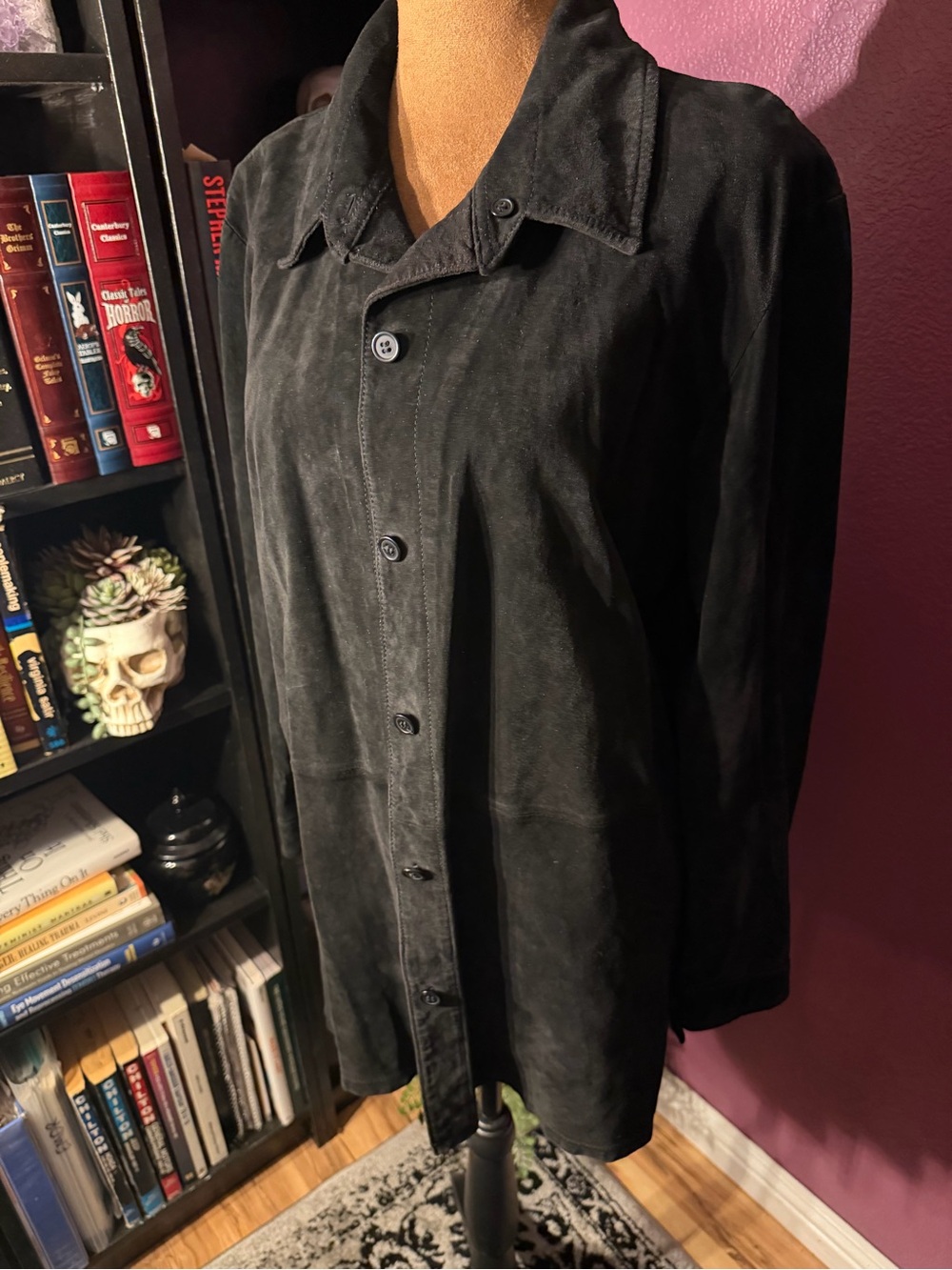Vintage Nordstrom Black Genuine Suede Shacket.